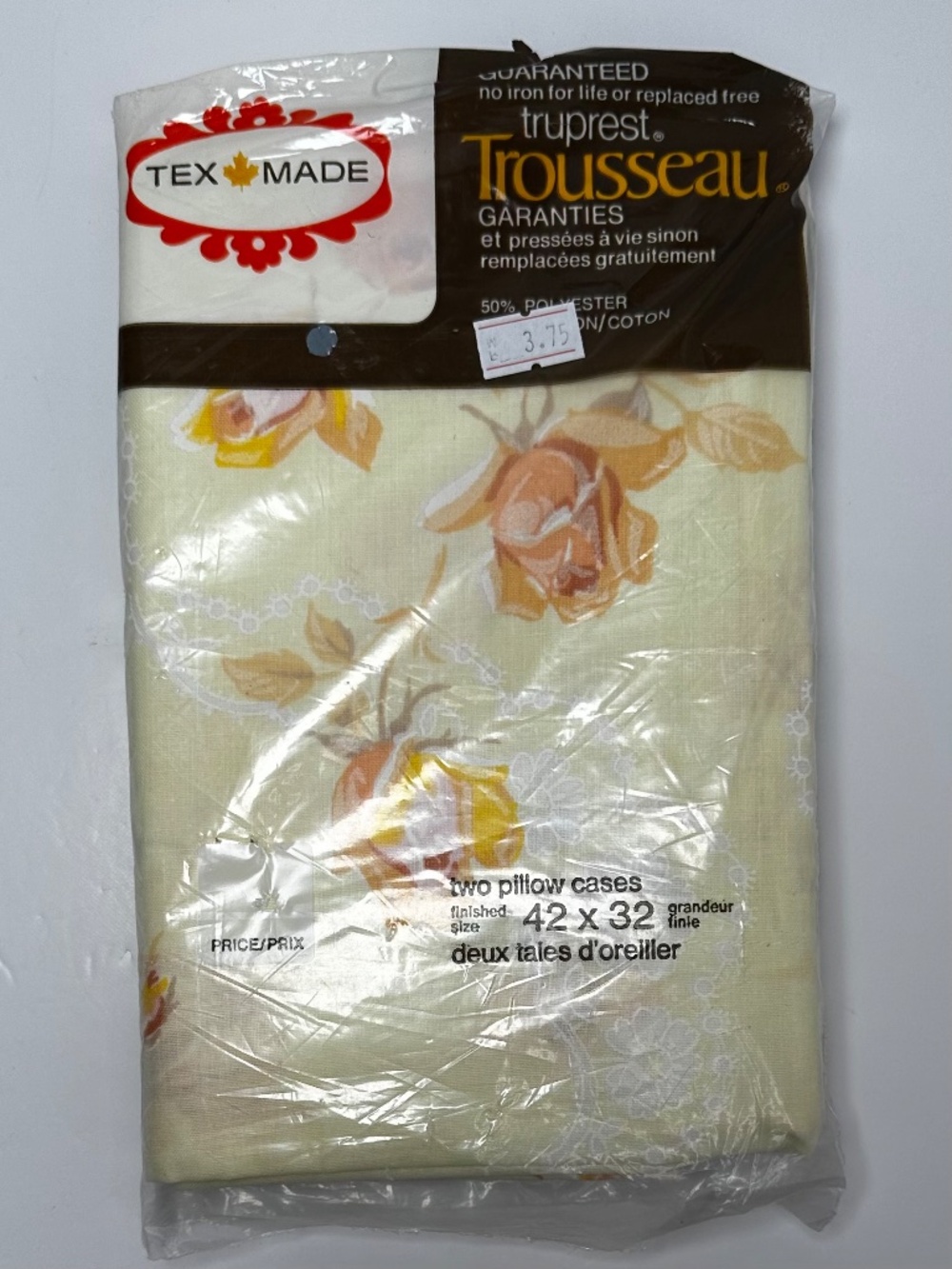 Vintage Tex-Made Truprest Double Fitted Sheet + 2 Pillowcases Floral NOS - Picture 6 of 11